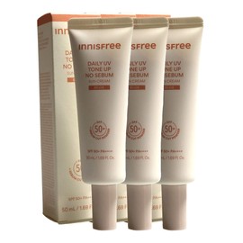 Innisfree Daily UV Tone Up No Sebum Sun Cream Beige 50ml x 3 / 이니스프리 데일리 유브이 톤업 노세범 선크림 베이지 50ml x3개