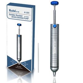 Kaisi Aluminum Solder Sucker Powerful Vacuum Suction No Clog Desolder Pump with Replaceable Heat Resistant Silicone Nozzle for Soldering & Desoldering Springtok