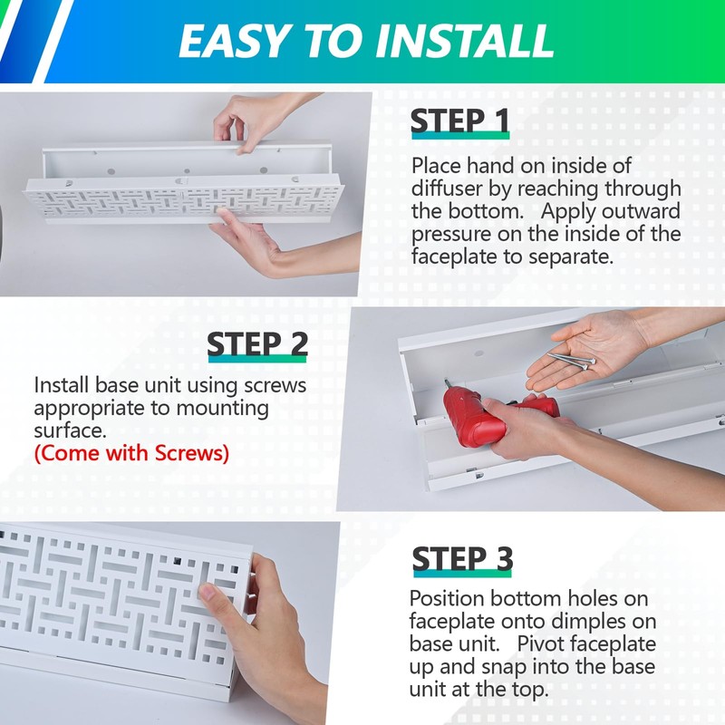 Flowild Flowild 15 Inch Baseboard Register (Duct Opening Size) -