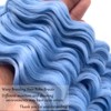 BohLight Blue Boho Hair for Braiding Deep Ocean Wave Crochet