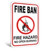 No Campfires Sign, 8x12 Reflective Aluminum Fire Ban No Open