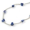 Avalaya Violet Blue Shell Nugget Necklace In Silver Tone Metal