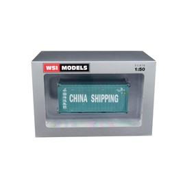 China Shipping 20Ft Container Turquoise WSI Premium Line 1/50 Diecast Model by WSI Models 04-2036