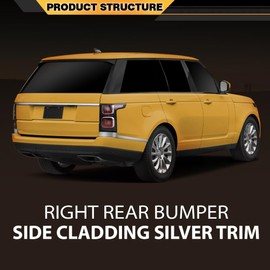 CNNELL Right Rear Bumper Side Cladding Trim Compatible with Land Rover Range Rover 2013-2022 LR037928, LR037929 Silver