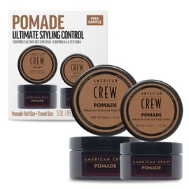 AMERICAN CREW - Pomade Duo Set with 85 g and 50 g, Styling Product for Men, Hair Product with Medium Hold, Water-based Hair Pomade, Ideal for Smooth Hairstyles with Lots of Shine