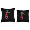 Colorful Badminton Player | Shuttlecock Racket | Badminton Throw Pillow