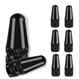 8 Pcs Bicycle Presta Valve Dust Caps Aluminum, Aluminum Alloy Tyre Valve Caps, Tire Pressure Cap, for MTB Mountain Bike Road Bike Universal The Front Cover Black