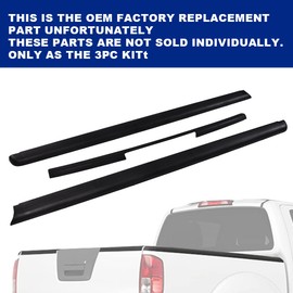 PIT66 3PCS Tailgate Cover Cap, Compatible with Nissan Frontier 2005-2014 King Cab Bed ONLY, Rail Protectors Caps Replacement 999T1-BR200KC