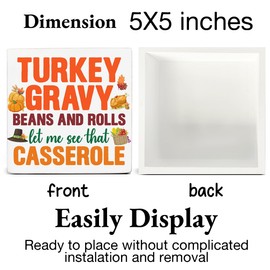 Thanksgiving Decorations Funny Thanksgiving Decor Turkey Wooden Block Sign Home Indoor Decor 5 x 5 Inches