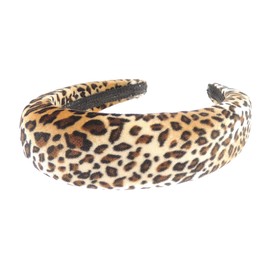 Women Girls Velvet Wide Thick Chunky High Headband Alice Band (Leopard)