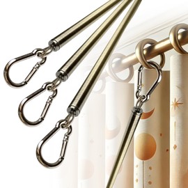 OooWow 36 inch (4 Pack) Light Bronze Iron Curtain Pull Wand - Drapery Pull Rod - Verstaile Curtain Wand - Metal Drapery Wand (36in AB 4pk)