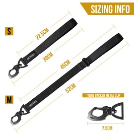 OneTigris Bolt Short Dog Lead 52 cm, Short Dog Lead with Tiger Tooth Metal Clip and Soft Padding, Reflective Nylon Dog Lead Suitable for Medium Large Dogs, Black