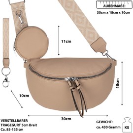 Bum Bag Shoulder Bag Crossbody Bag Waist Bag Faux Leather Italy Design, Soil, Belt Bag & Waist Bag