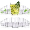 24 Pack Clear Plastic Drinking Glasses, 8 oz Shatterproof Stackable