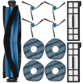 11 Pack Replacement Parts Mop Pads for X10 Pro Omni Accessories Robot Vacuum Accessories, 1 Roller Brush, 2 Filters, 4 Side Brush, 4 Mop Pads