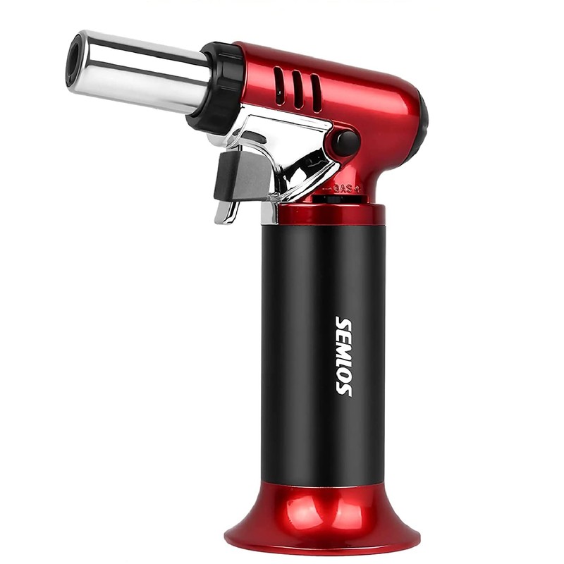 Semlos Butane Torch with Fuel Gauge, Refillable Kitchen Torch Lighter