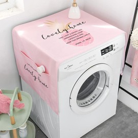 Dryer Top Protector Mat Freezer Mini Fridge Washer and Dryer Dust Rail Handle Covers for The Top Washable Pink pineapple 55 X 140cm