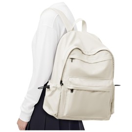 VENATIN School Backpack for Women Men, Waterproof Lightweight College Bookbag Laptop Backpack Travel Rucksack Casual Daypack Backpacks Middle High School Bag for Teen Girls Boys, Beige