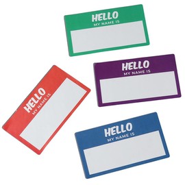 Risedot 60Pcs Name Tags, Hello My Name is Stickers 6 Colors, Colorful Name Tag Stickers for Office, Meeting, 3.5" x 2" (10 Sheets)