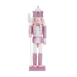 HORMY 12'' Pink Nutcracker Soldier King Wooden Christmas Vintage Decor Gift Cute NEW