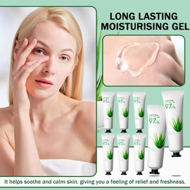 JunKuJK 8PCS Purity Aloe Vera Gel - Hydrating Aloe Vera Gel for Face and Skin,No Sticky Moisturizing Aloe Gel M