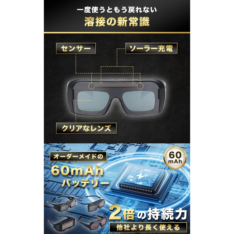 [OutRun] [Japanese Brand] Welding Glasses, Welding Surface, Automatic Light Blocking,