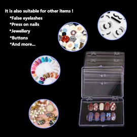 12 Stücke Press on Nagel Aufbewahrungsbox für Nagelspitzen,Nailart Display Aufsteller Inklusive Transparentem Nagelständerhalter und Doppelseitigem Klebeband für Nail Art Geschäft,Nagelsalons(B)
