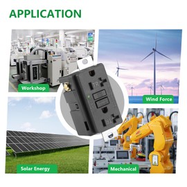 Wengart (10-Pack) 20 Amp Generator GFCI Outlet, Industrial Grade 125V Self-Test Ground Fault Circuit Interrupter, Heavy-Duty Black Receptacle for Job Sites & Backup Power, UL Listed