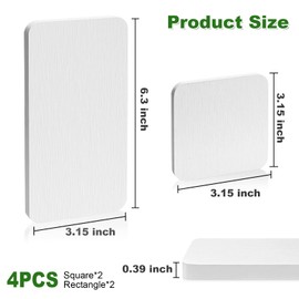 4 Pc Water Absorbent Diatomite Coasters, Water Absorbing Stone Tray for Sink, Diatomaceous Earth Coaster, Drying Stone for Kitchen Counter, Hand Soaps, Cups, Drinks Bottles, Plants (White)