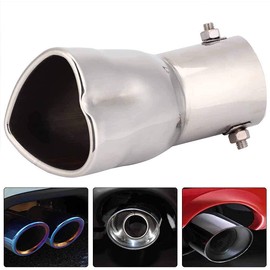 Love Heart Exhaust Tip 80mm Stainless Steel Car Down Sweep Tail Pipe Screw on