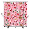 Tcoyodw Christmas Gingerbread Man Santa Claus Pink Shower Curtain 72"