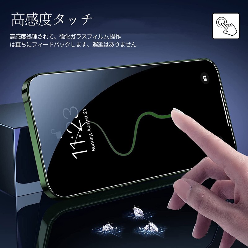 [2 pieces] 28° Peeping Prevention, Tempered Glass Film, LCD Screen,