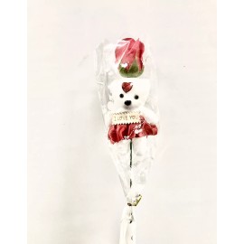 Flowers 3 Pcs Artificial Rose Gift Bear Bouquet For Any Occasion