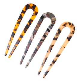 Haobase 5Pcs 4.3 inch French Hair Forks, U Shape Hair Pins for Buns, 2 Prong Bun Hair Sticks Clips, Vintage Hairstyle Accessories for Women