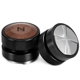 HiBREW 58.5mm Gravity-Based Espresso Distributor, Self-Leveling Distribution, Fits All 58mm Bottomless Portafilters, Anodized Aluminum with 4-Blade Stainless Steel Base, WTD Tools