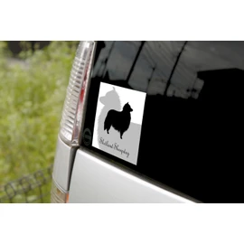 Shell Tea Dog Silhouette Sticker Premium Monotone dst012 – Mono , whites