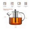 1500ml(50oz) Glass Teapot with Removable Infuser, Ehugos Stovetop Safe Large