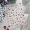 5D Embossed Christmas NailStickers for Nail Art Red Snowman Nail