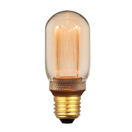 Harwez Decorative Light Bulb, Vintage Edison Small Bulb, Dimmable LED Short Tubular Bulb, 3.5W Low Lumen Eye-Caring Soft Dim Lighting for Mood(Not Daylight White), E26 Medium Base, Amber RN T45