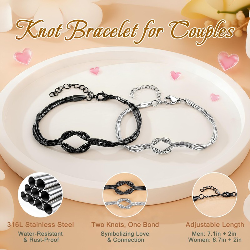 Trinckle Matching Knot Bracelets for Couples, Best Friend, Pinky Promise