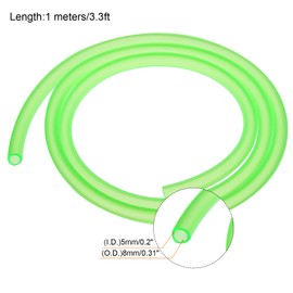 MECCANIXITY PVC Petrol Fuel Line Hose 3/16" x 5/16" 3.3ft Green for Chainsaws Lawn Mower String Trimmer Blowers Small Engines