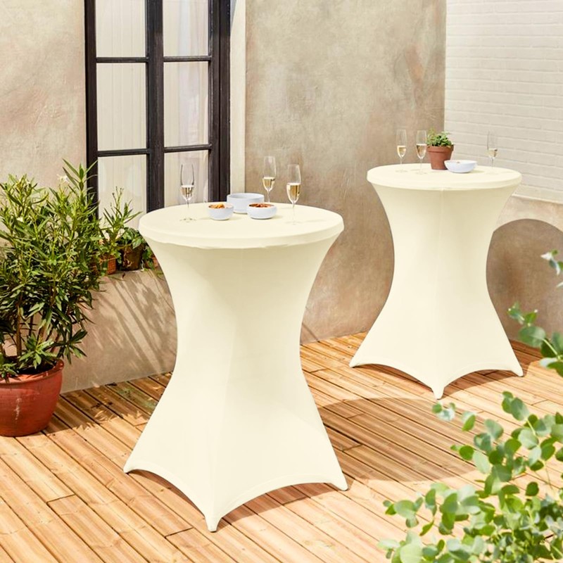 4 Pack Spandex Cocktail Table Covers 32"x43" Stretch Square Corners