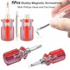 Eyech 5 Pcs Stubby Magnetic Screwdriver Phillips Head and Flat