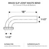 Highcraft 1-1/2” x 18” Waste Arm with Slip Joint Connection