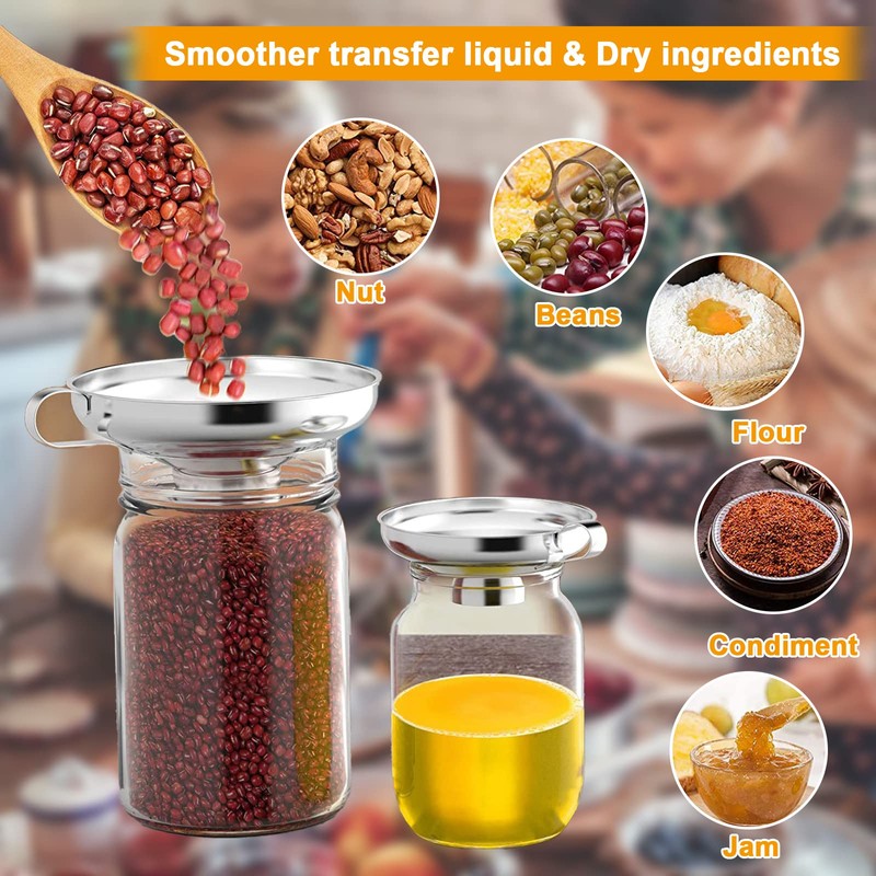 Canning Funnel, Stainless Steel Wide Mouth Funnel, Wide-Mouth Kitchen Funnel