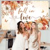 Mocsicka Fall in Love Backdrop Banner 6x3.6ft Boho Autumn Leaves