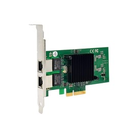 HINYSENO 2 Port RJ-45 10/100/1000Mbps PCI-Express x 4 Gigabit Ethernet Server Adapter Dual-Port Network Interface Controller Card for Intel 82576 Chipset, Compare to Intel 82576