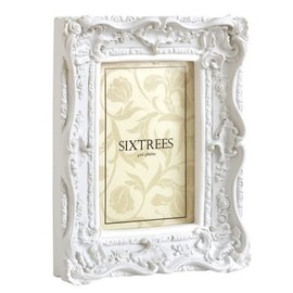 Shabby Chic Style Very Ornate White Photo Frame for a 6"x4" (150x100mm) Picture