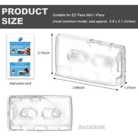 ZNDAW Ez Pass Holder for Windshield, Clear Ezpass Holder with Super Strong Suction Cups, UV & Heat Resistant Toll Passes Transponder Windshield Mount iPass Holders, Car Accessories