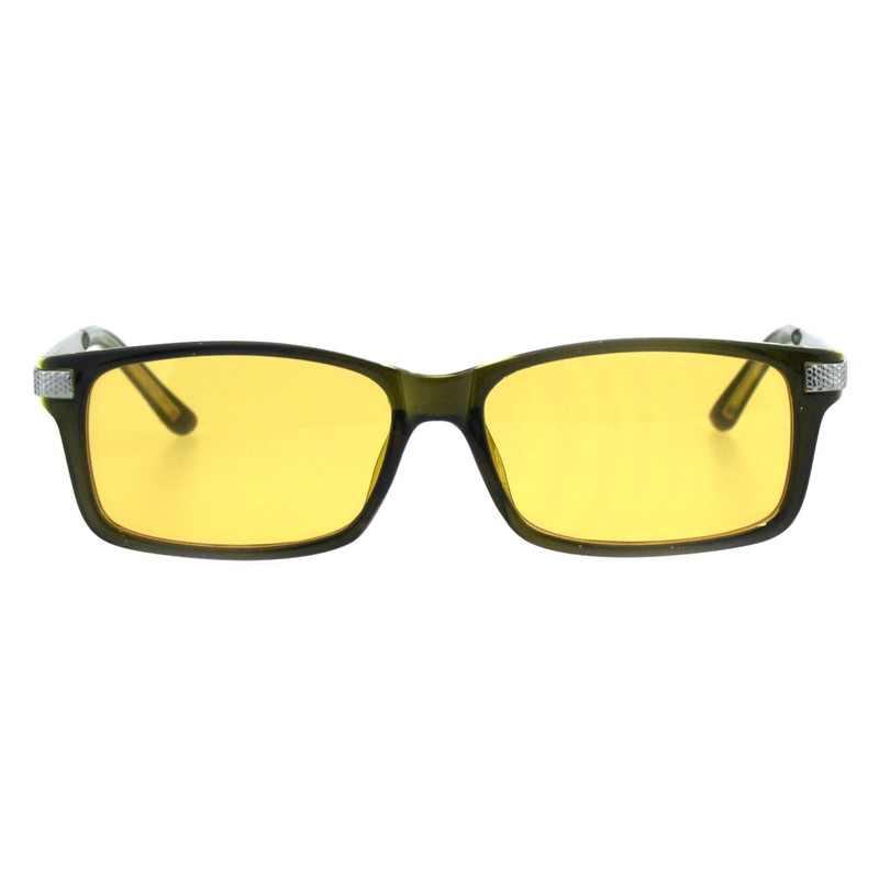 Womens Narrow Rectangular Plastic Blue Light Protection Computer Glasses Green